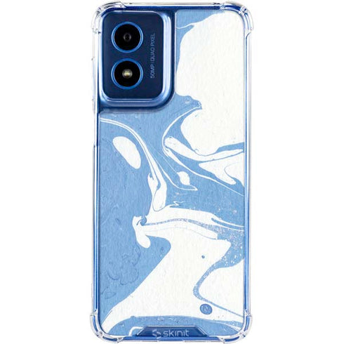 Marbleized Blue Moto G 5G (2024) Clear Case
